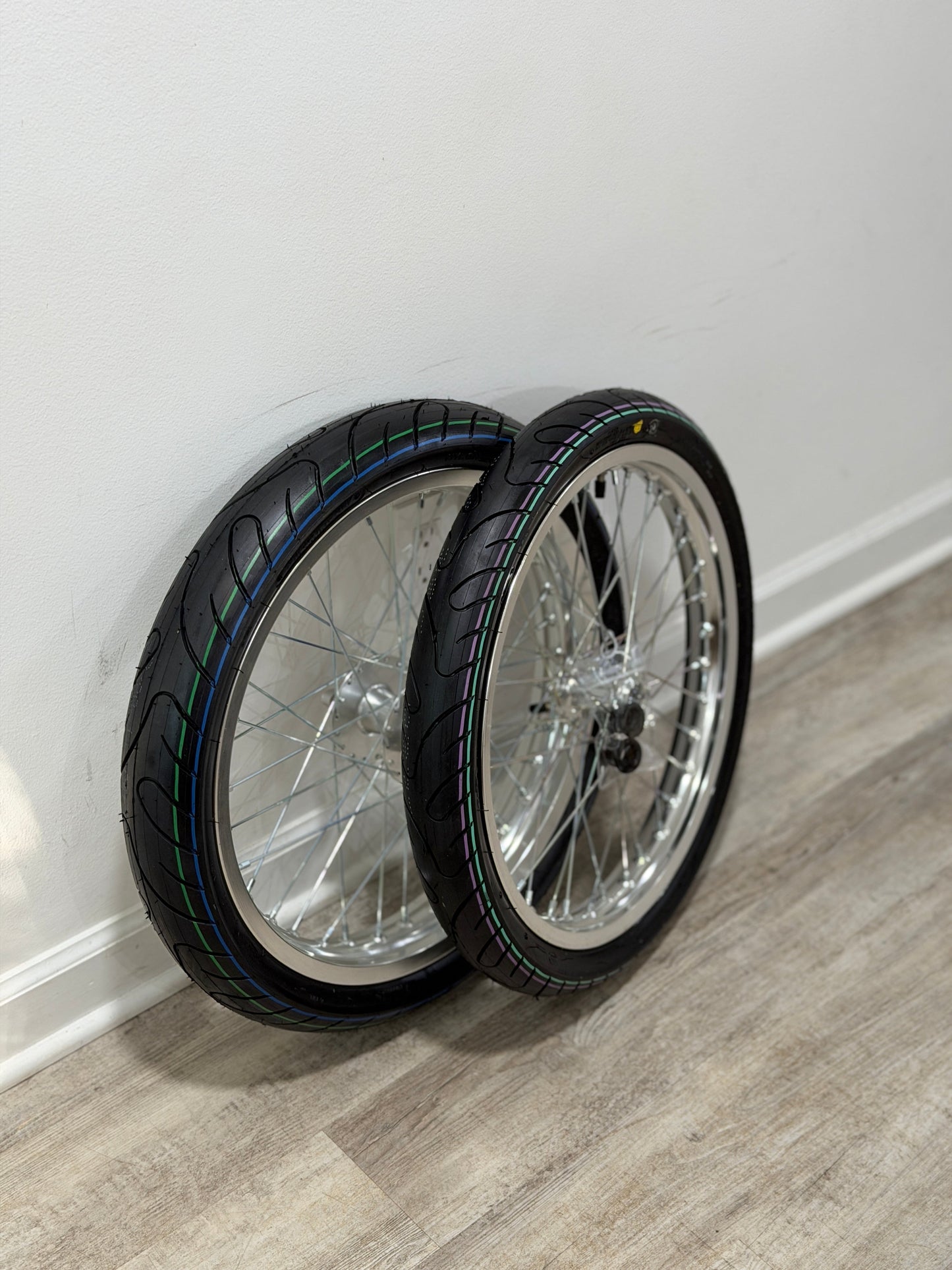 Chrome Light Bee/Eride Supermoto Wheel Set