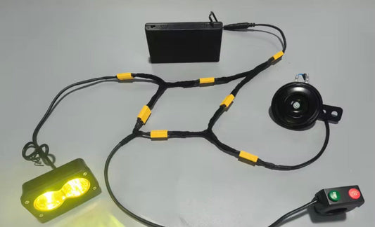 Battery powered baja light with horn