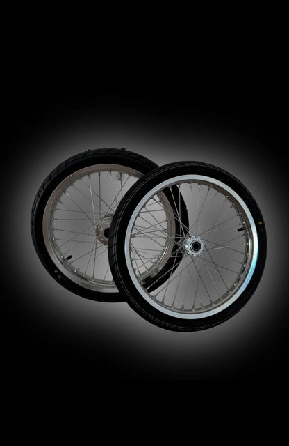 Chrome Light Bee/Eride Supermoto Wheel Set
