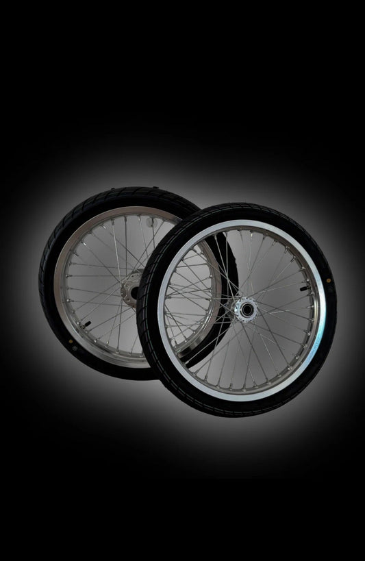 Chrome Light Bee/Eride Supermoto Wheel Set