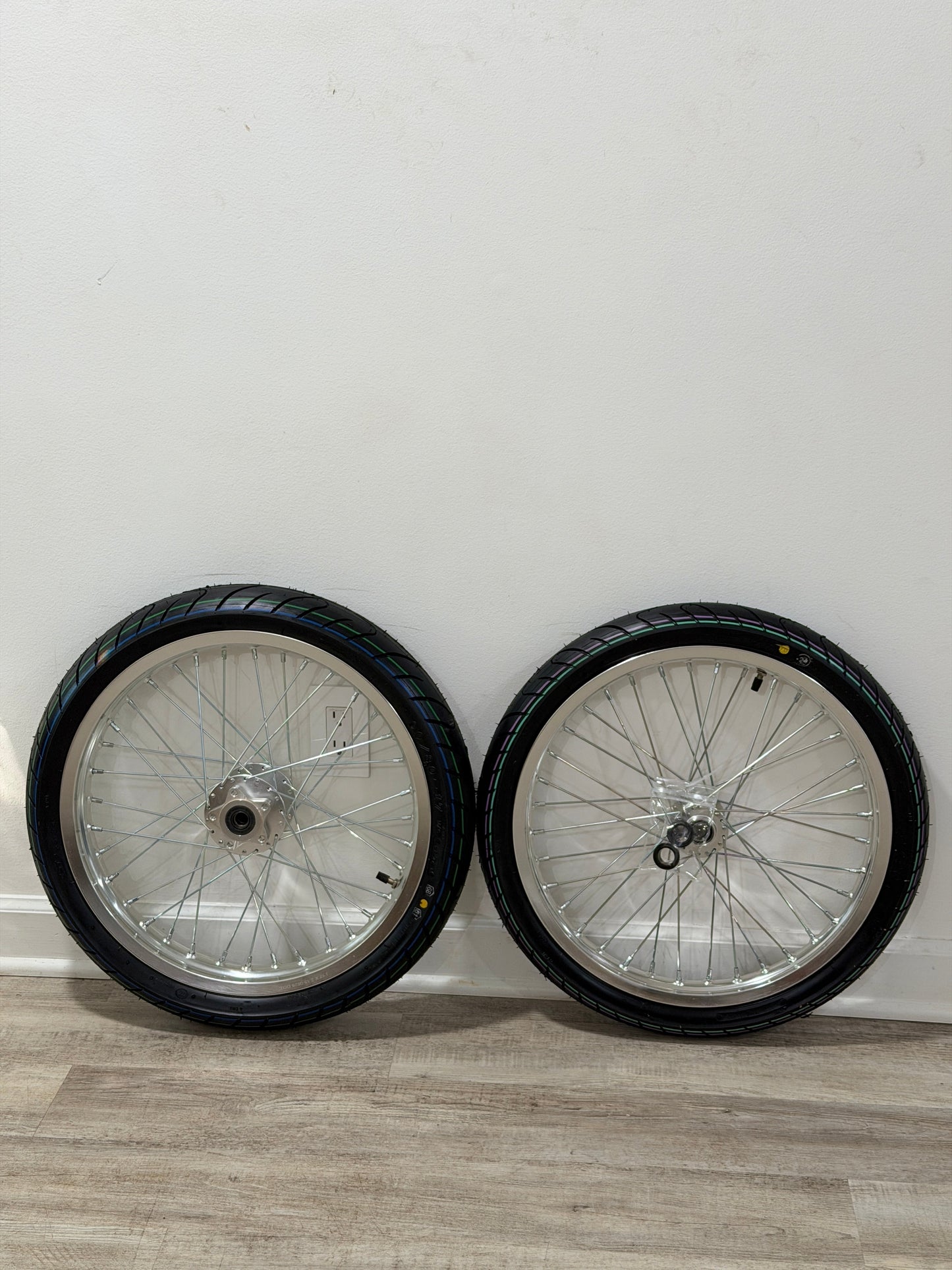 Chrome Light Bee/Eride Supermoto Wheel Set